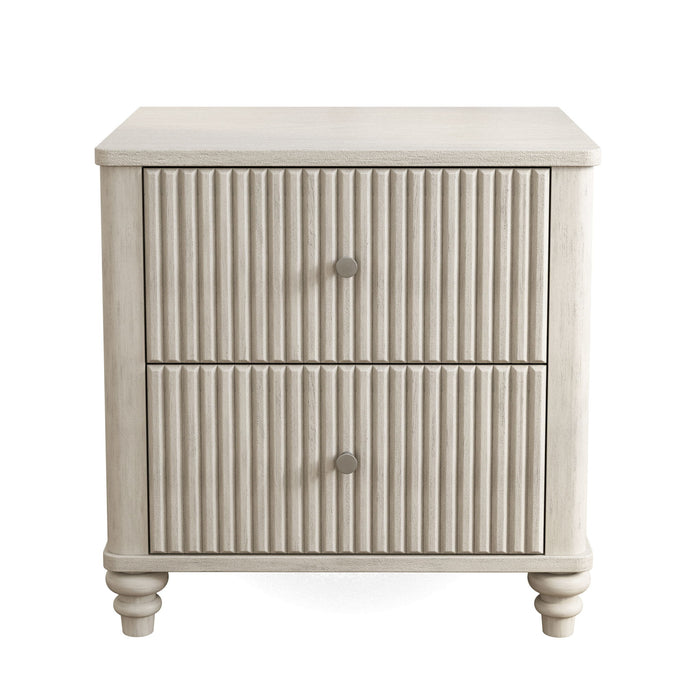 Fluted Nightstand With 3 Drawers Home Essentials