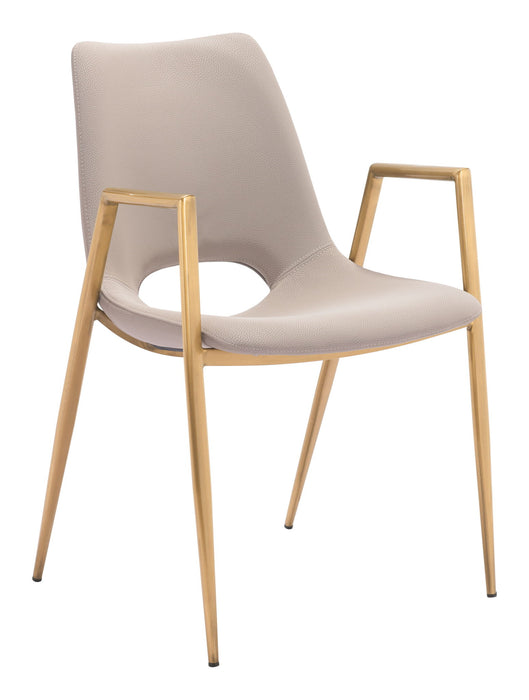 Desi - Dining Chair With Gold Legs (Set of 2) Zuo Modern