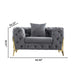 Accent Chair With Diamond Button Tufting, Matching Throw Pillow Home Essentials