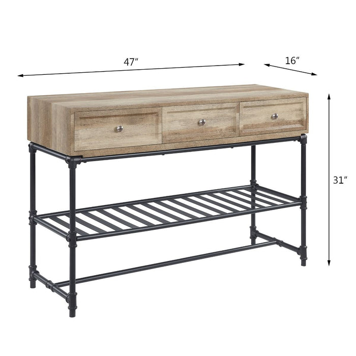 Brantley II - Sofa Table - Oak & Sandy Black ACME