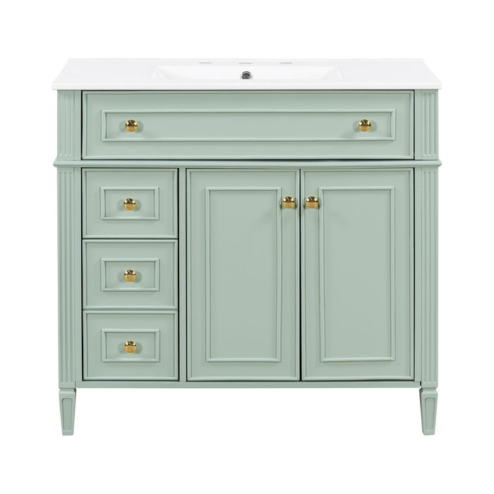 Bathroom Vanity With Sink, 3 Drawers & 2 Soft-Close Doors Hearth and Haven