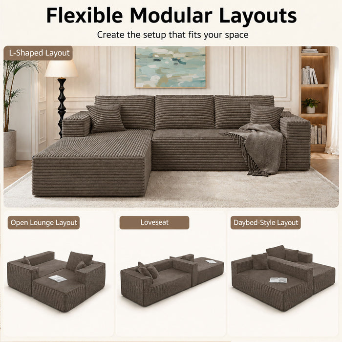 Modern L-Shaped Sectional Sofa With Left Facing Chaise Home Essentials