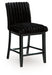 Mervannie - Upholstered Barstool (Set of 2) - Black Signature Design by Ashley®