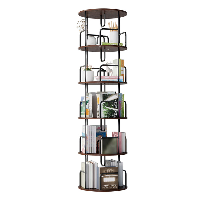 Rotating Bookshelf Tower 5 Tier Spinning 360 Degree Revolving Storage Shelf Home Essentials