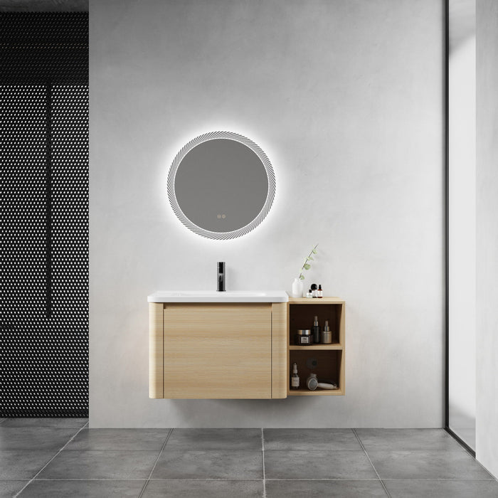 Wall Mounted Bathroom Vanity & Sink, Storage Shelves & Soft Close Door Home Essentials