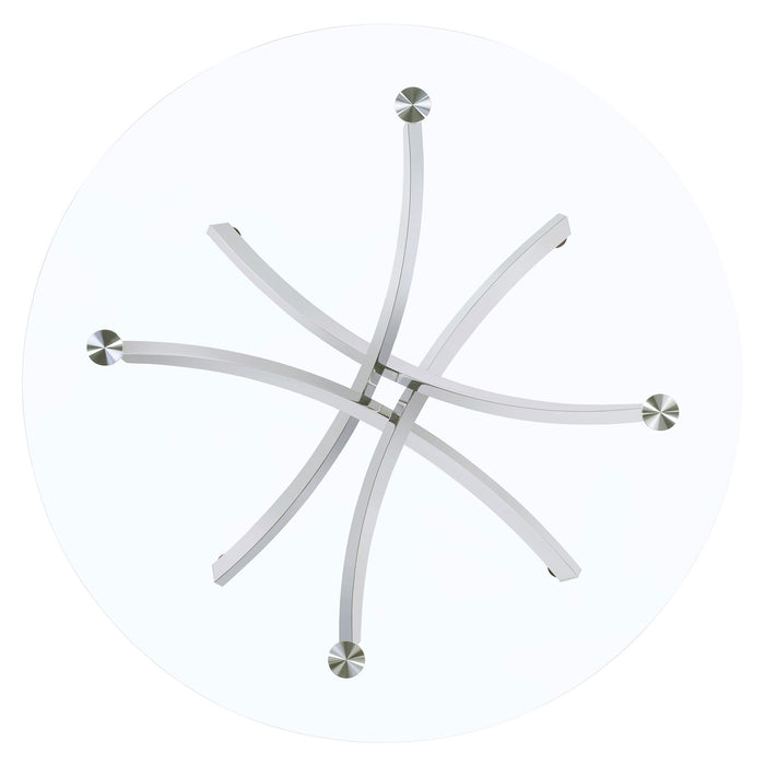 Declan - Round Top Dining Table - Chrome Furniture Max