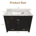 Bathroom Vanity Set, Soft Close Doors, 3 Faucet Holes, Sink Included - Black Home Essentials