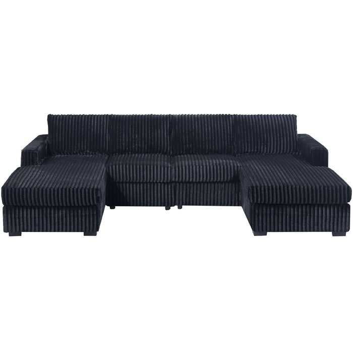 U-Shaped Sectional Set With Cushion Back Armless Chairs Right And Left Arm Chaise Home Essentials