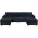 U-Shaped Sectional Set With Cushion Back Armless Chairs Right And Left Arm Chaise Home Essentials