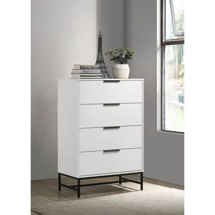 Taraval - 4 Drawer Chest - White Furniture Max
