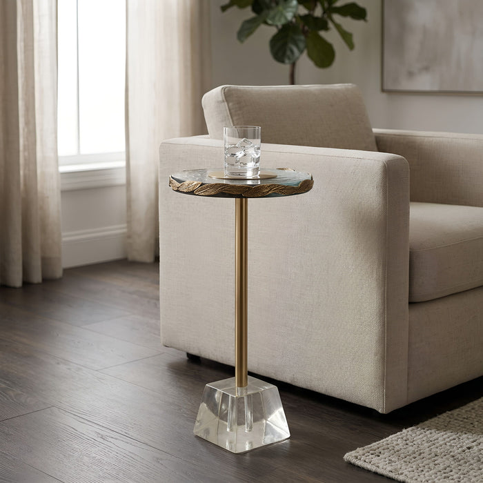 Anaheim - Round Accent Table - Gold Ridgecrest Home