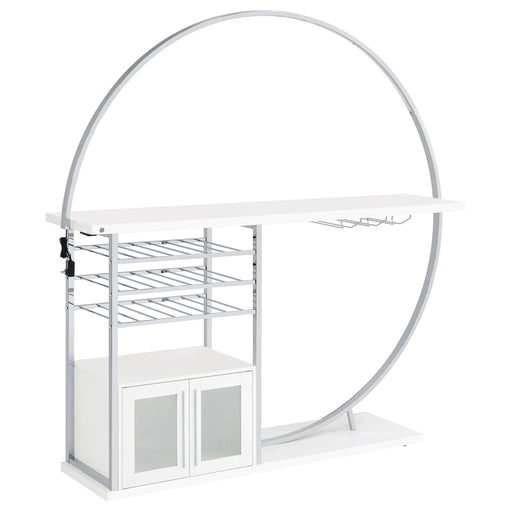 Casey - 2 Door Home Bar Storage Bar With Customizable Lighting - White Furniture Max