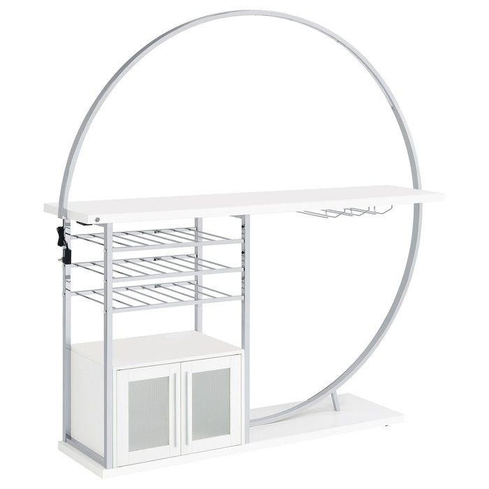 Casey - 2 Door Home Bar Storage Bar With Customizable Lighting - White Furniture Max