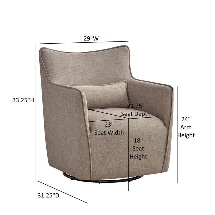 Ayla - Swivel Accent Chair With Matching Lumbar Pillow Ridgecrest Home