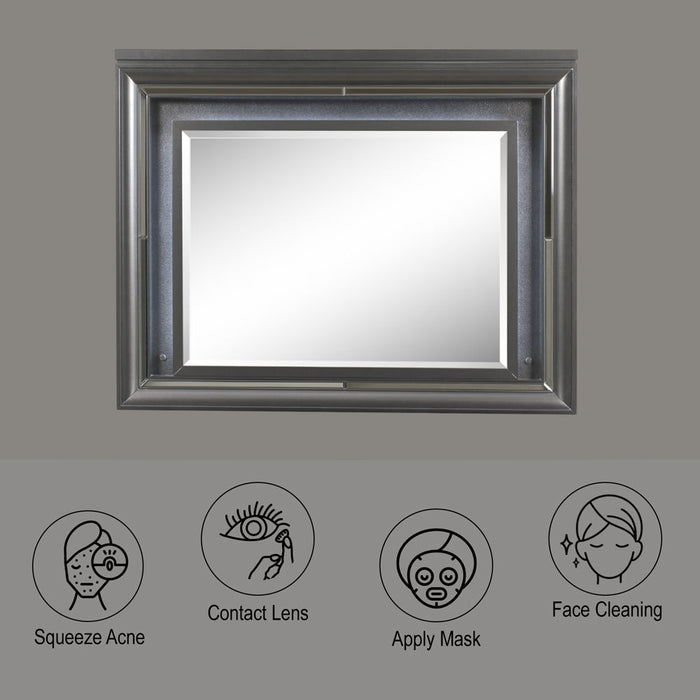 Sawyer - Mirror With LED - Metallic Gray ACME
