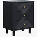 3 Drawer Nightstand - Black - Wood Home Essentials