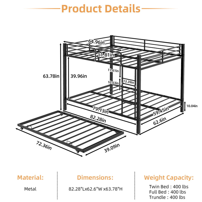 Bunk Bed For Kids, Convertible Frame With Ladders & Guardrail Home Essentials