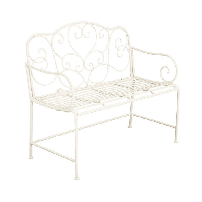 Sunnydaze - Outdoor Garden Bench - Matte White Noble House