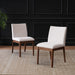 Dining Chairs With Upholstered Seat And Backrest (Set of 2) - Light Beige / Walnut Noble House