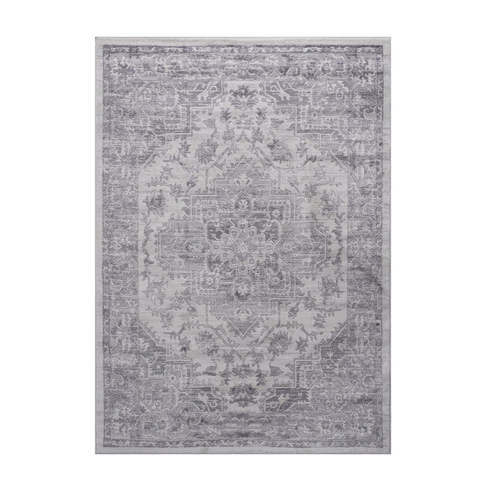 Marfi - 2' x 3' Oriental Non-Shedding Living Room Bedroom Dining Home Office Stylish And Stain Resistant Area Rug - Silver