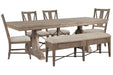 Paxton Place - Extendable Trestle Dining Table Set Magnussen Furniture