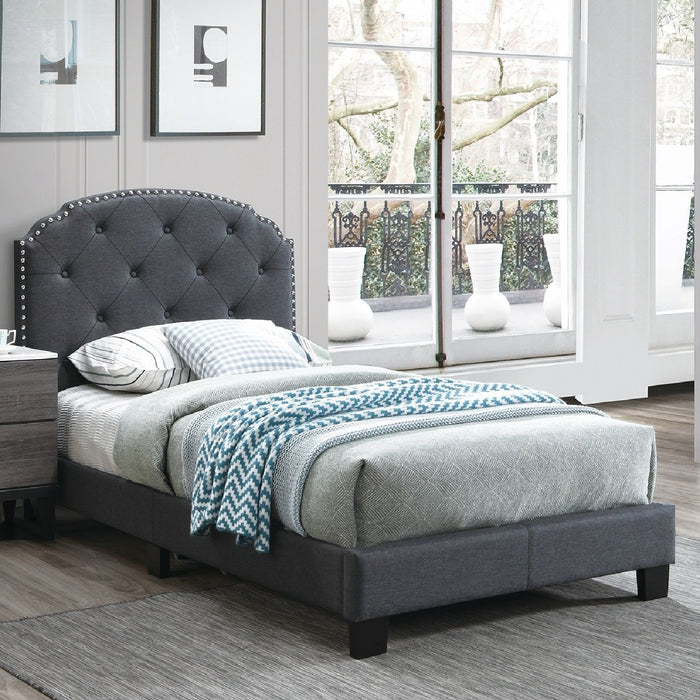 Button Tufted Bed With Nailhead Trim Home Essentials