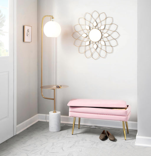 Symbol - Contemporary / Glam Floor Lamp Side Table - White Marble Lumi Source