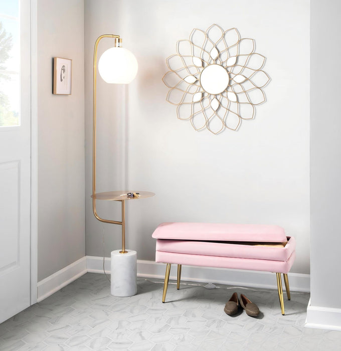 Symbol - Contemporary / Glam Floor Lamp Side Table - White Marble Lumi Source