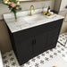 Bathroom Vanity Set, Fluted Cabinet, Soft Close Doors With Drawers, Single Faucet Hole, Sink Included - Black Home Essentials