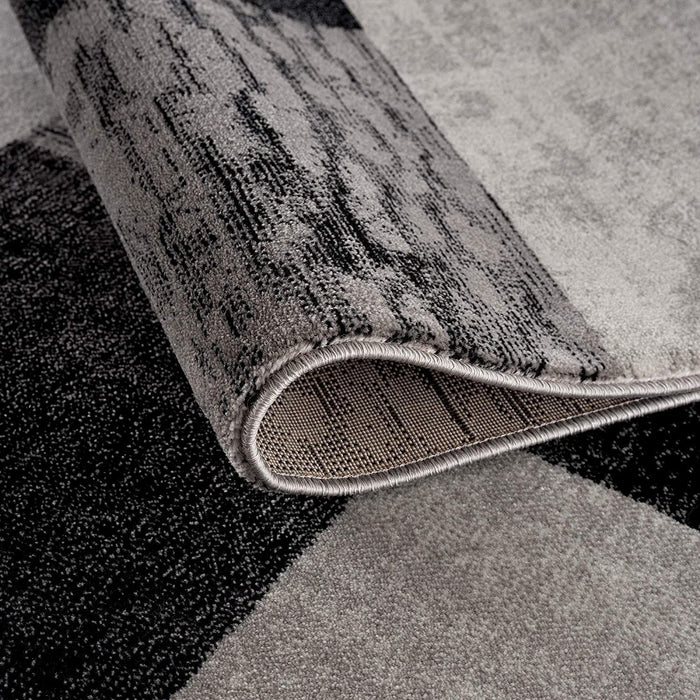 2' x 4' Geometric Blocks Area Rug - Gray