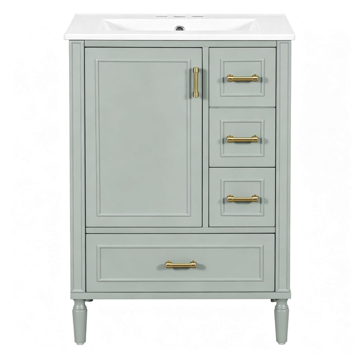 Modern Bathroom Vanity With Sink, Soft Close Doors, 3 Drawers Hearth and Haven