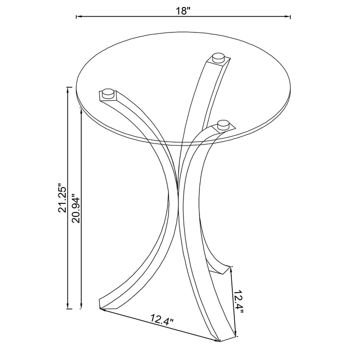 Bailey - Round Top Side Table - Clear Furniture Max