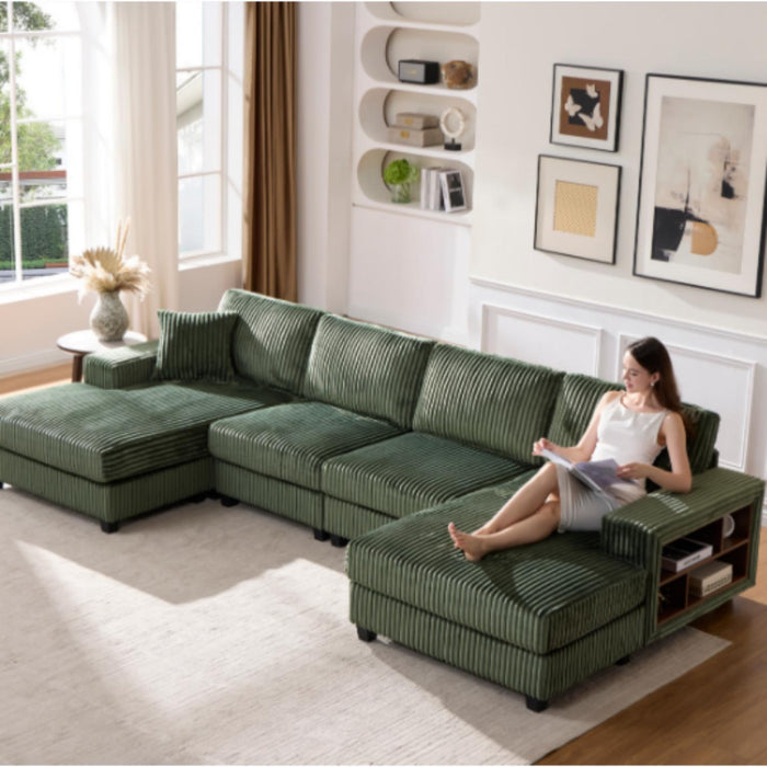 U-Shaped Convertible Sofa, 4 Seater Large Living Room Lounge Home Essentials