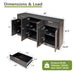 Large Fluted Buffet Sideboard, Wine Bar Storage Cabinet With 6 Doors & 2 Drawers Home Essentials