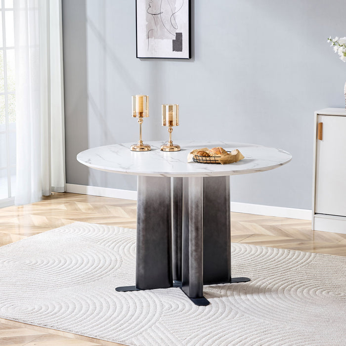 Round Dining Table With Cross Base, Modern Home Furniture Home Essentials