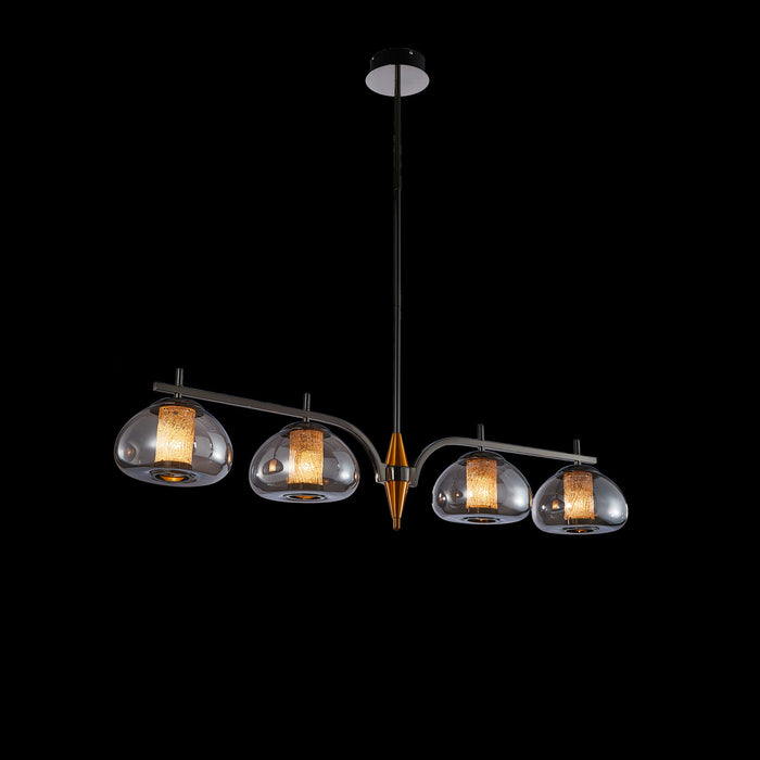 Michael Amini Lighting - Ember 4-Light LED Chandelier - Smoke / Black Pearl Michael Amini