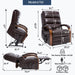 Power Lift Recliner Chair Dual Motor Infinite Position With Heat Massage And Heavy Duty Motion Mechanism - Brown Home Essentials