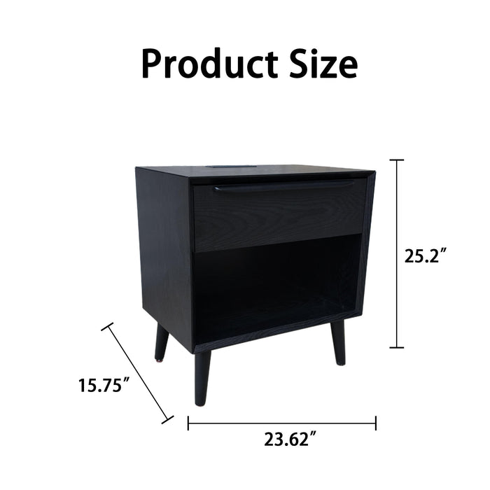 Nightstand With 1 Drawer, Bedside Table, Storage Side Table For Bedroom - Black Home Essentials