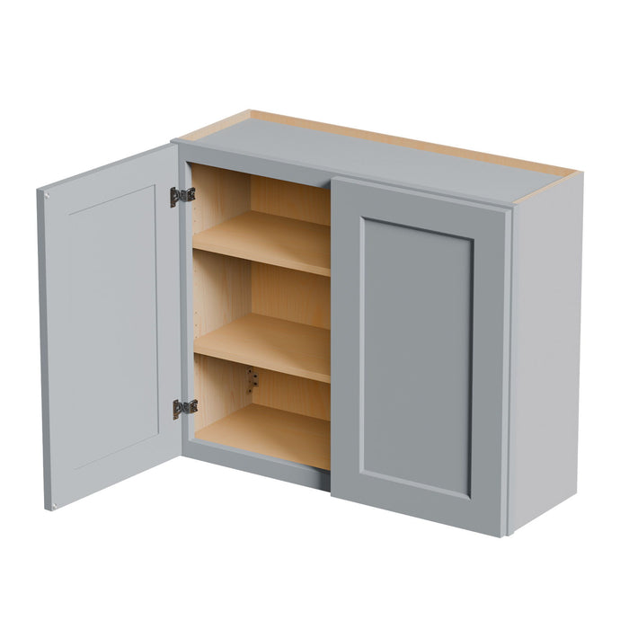 Shaker Wall Cabinet With Soft Close Hinges, Adjustable Shelves, Double Door Home Essentials