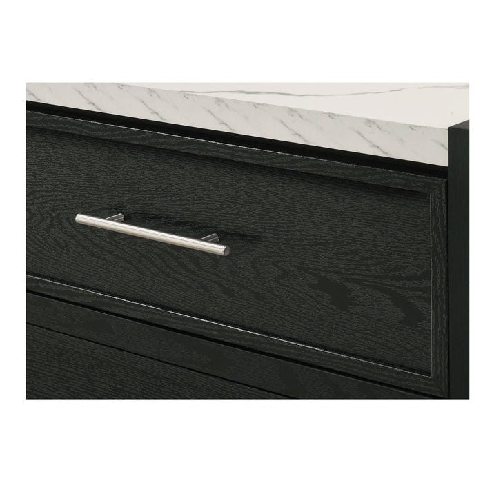 1 Piece 4 Drawers Tall Chest Bedroom Furniture - Black / White
