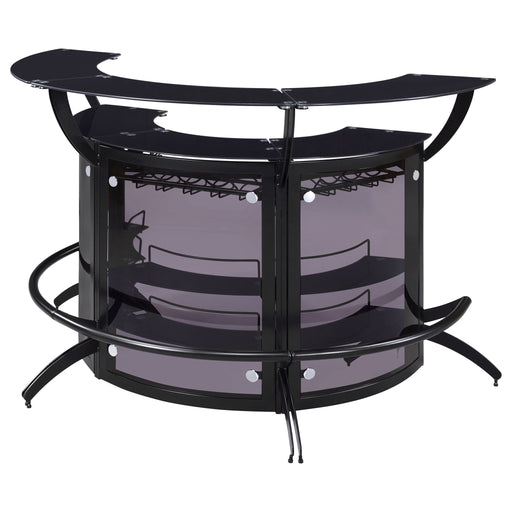 Elaina - 3 Piece Curved Freestanding Home Bar - Black Furniture Max