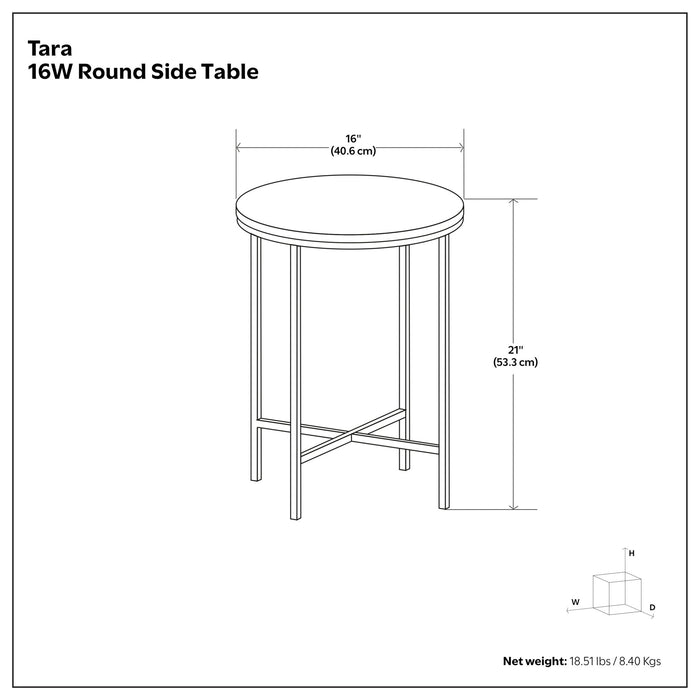 Tara - Side Table - Gold Simpli-Home