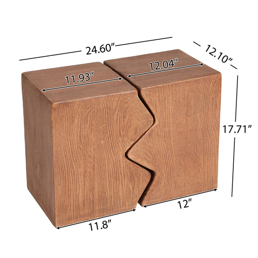 Rectangular Outdoor Indoor Accent Side Table (Set of 2) Noble House