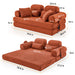Convertible Sleeper Sofa With & Side Storage Pocket, Foldable Upholstered Couch For Living Room Home Essentials