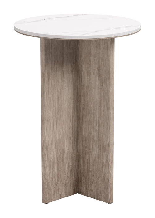 Oceanveil - Side Table - White / Light Brown Zuo Modern
