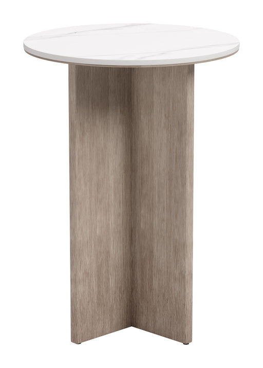 Oceanveil - Side Table - White / Light Brown Zuo Modern