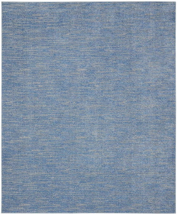 8' X 10' Striped Non Skid Indoor / Outdoor Area Rug - Blue / Gray