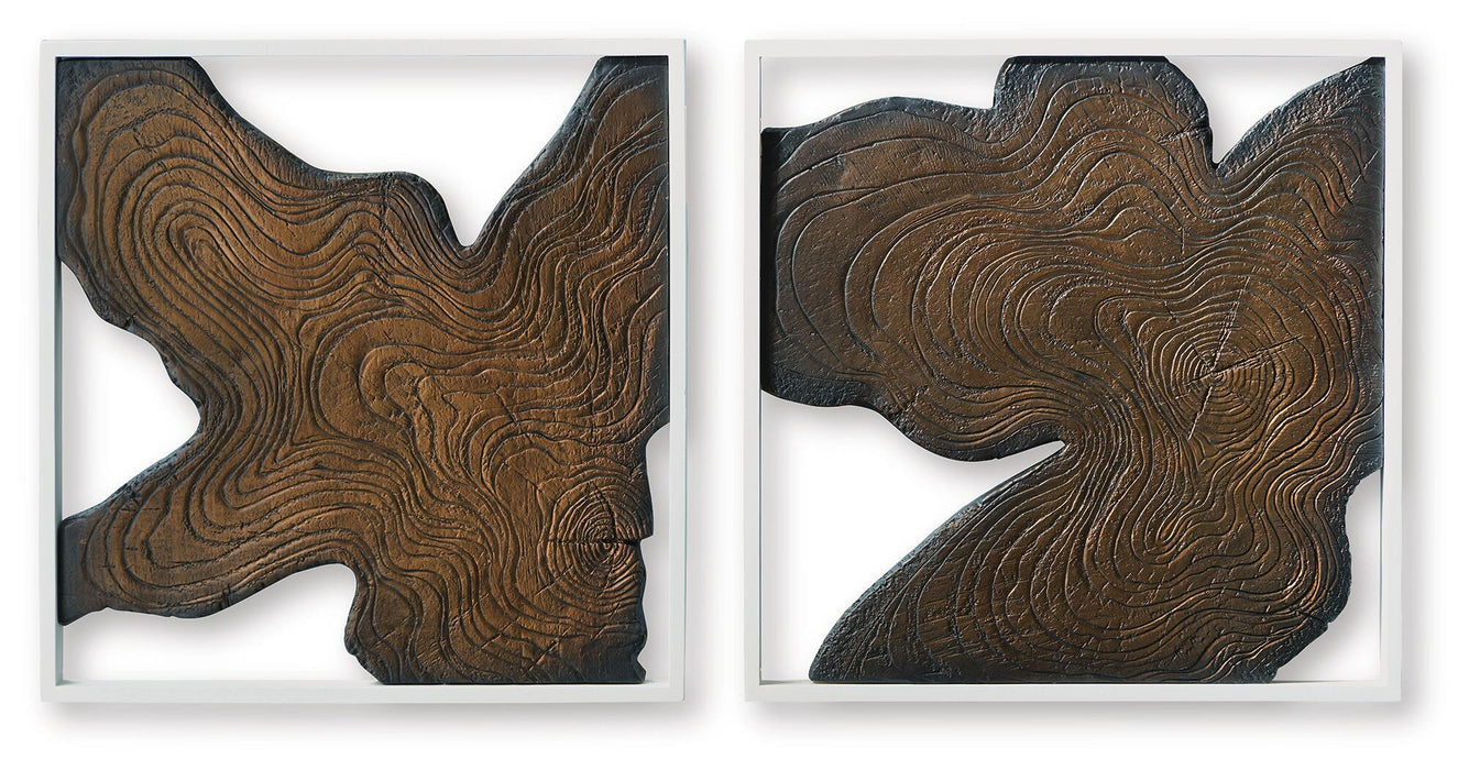 Landley - Wall Decor Set (Set of 2) - Brown / White Signature Design by Ashley®