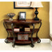Sofa Table With Open Bottom Shelf And Ornate Scroll Detail Legs - Brown Multi Home Essentials