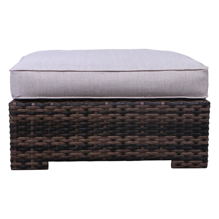 Wide Hand Patio Sectional With Cushions - Brown